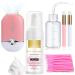 Eyelash Extension Cleanser Lash Mousse Lash Shampoo for Extensions USB Mini Portable Fan Rechargeable Electric Handheld Air Conditioning Lash Shampoo Brush Plastic Wash Bottle Kit 60ML (Pink)