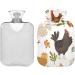 Hot Water Bottles with Cover - Autumn Rooster Design | 2L for Pain Relief Headaches & Feet Warmer - Buy Online on GoSupps.com
