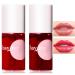 2 Colors Lip Tint Stain Set Mini Velvet Lip Tint Watery Lip Stain Long Lasting Waterproof Moisturizing Lip & Cheek Tint Hydrating Natural Glossy Liquid Lipstick Lip Gloss Kits for Women