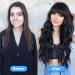 EMMOR Black Wavy Long Curly Wig with Bangs - Heat Resistant Synthetic Fiber, Natural Look - Buy Online on GoSupps.com