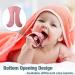 Set of 4 Woanger Baby Teething Toys in Blue, Dark Green, Yellow, and Maroon | Silicone Bear Hand Teethers for Babies over 3 Months | Anti-Dropping Wrist Mitten for Sucking Needs - Buy Online on GoSupps.com