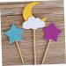 Garneck 24pcs Cake Decorations Moon Decor Cake Toppers Creative Toppers Cake Decoration Toppers Wooden Decoration Toppers Portable Insert Card - Buy Online on GoSupps.com