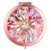 HeaLife Rose Gold Diamond Compact Mirror Travle Makeup Mirror  New Version  Double Sides with 2x &1x Magnification Portable Compact Mirror Round Pocket HandHeld Mirror for Girls