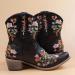 ZGRZPMGR Women's Western Cowgirl Embroidered Ankle Boots - Black (9.5-10) - Buy Online on GoSupps.com