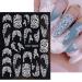 5D Embossed French Pattern Roses White Nail Art Stickers - 8 Sheets - Buy Online on GoSupps.com