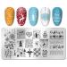 Christmas Nail Stamping Plate Set - Snowflake Elk Winter Stencils for Holiday Manicure - Buy Online on GoSupps.com