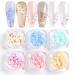 SILPECWEE Light Change Flower Nail Charms 3d Nail Flower Gold and Silver Caviar Nail Art Charms Nail Jewelry for Acrylic Nails DIY Craft Nail Design Accessories Nail Art Supplies (6 Boxes)