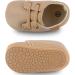 Baby Boy/Girl First Walking Shoes | Non-Slip PU Leather Flats for 0-18 Months | Beige Sneakers - Buy Online on GoSupps.com