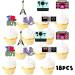 S-Cp-0062 Ice Cream Fruit Dessert Cupcake Topper Colorful Glitter Happy Birthday Sensory Pop Game Theme Decor Supplies Baby Shower Boys Girls Birthday Party Decorations - Buy Online on GoSupps.com