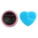 Vtrem Heart Shaped Makeup Brush Cleaner Pad & Sponge Dual Use Silicone Tool for Easy Brush Cleaning (Blue - Buy Online on GoSupps.com