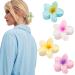 MiDoDo Hawaiian Flower Hair Clips for Women 4 Pack Flower Hair Claw Clips Plumeria Claw Clips for Thin Hair Large Claw Clips for Thick Hair Beach Tropical Hair Accessories for Girls Colorful