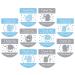 Set of 120 Baby Shower Favor Labels Mini Bottle Labels Hand Sanitizer Labels-Thank You Stickers for Baby Shower Favors(Blue)