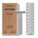 Copper Double Edge Safety Razor with 10 Razor Blades Long Handle & Weighted Razor Single Blade for Sensitive Skin Matte Chrome