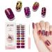 Foyute Semi Cured Gel Nail Strips 20 Pcs Soft Self-Adhesive Gel Nail Polish Wraps Sticker for Salon-Quality Manicure Set Long Lasting Easy to Apply & Remove Nail File & Wooden Stick (Shiny Star)