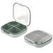 Pill Organizer Travel Pill Box Small Pill Case for Purse & Pocket 4 Compartments Pill Case Daily Medicine Vitamin Box Fish Oil Box Supplement Box (Green Two Pack) Two pack Green