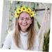 HONMEET Garland Headband Boho Decor Flower Headband 70s Flower Crown 70s Headband Decorative Headband Bohemian Headband Sunflower Hair Accessories Sunflower Crown Flower Crown Women Fabric - Buy Online on GoSupps.com