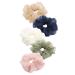 Daisy Del Sol 5 Pack Assorted Sheer Organza Earthy Pastel Solid Color Ponytail Holder Hair Scrunchies