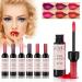 Wine Lip Tint, Lip Stain Long Lasting Waterproof, 6 Colors /Set Wine Bottles Lipstick Matte Lip Gloss, Moisturizing and Non Stick Cup Liquid Lip Tint Stain, Not Smudge Lip Makeup Natural Lipstick Wine Lip Stain