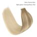 Buy Real Hair Balayage Tape In Extensions - Platinum Blonde & Ash Brown 45cm | 50g Invisible Double-Sided 20 Pieces - Buy Online on GoSupps.com