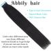 Abbily Tape in Hair Extensions Human Hair Silky Straight Remy 14 Natural Black - 20pcs 40g - Buy Online on GoSupps.com