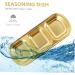 Milisten 2pcs Seasoning Dish Wasabi Dish Seasoning Bowl Small Dip Bowl Japanese Soy Sauce Three Grid Appetizer Plate Kitchen Gadget Mini Pinch Cutlery Set Stainless Steel Korean 20.5X8X2CM Gold - Buy Online on GoSupps.com