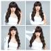 ENTRANCED STYLES Dark Brown Wig with Bangs â€“ Long Wavy Synthetic Wig with Blonde Highlights for Women | Heat Resistant & Natural Look - Buy Online on GoSupps.com