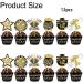12Pcs Graduation Cupcake Toppers Black and Gold Graduation Theme Party Cake Decorations 2024 Grad Cap Cupcake Graduation Party Supplies - Buy Online on GoSupps.com