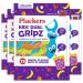 Plackers Kids Dual Gripz Flossers with Fluoride, Grip Me Handle, Fruit Smoothie Swirl Flavor, BPA Free, Colorful Floss Picks for Kids of All Ages, 75 Count (Pack of 4) Plackers Kids Pack of 4