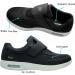 KWUKOTY Men's Diabetic Adjustable Sneakers - No Lace | Wide Sizes 7-12 | Plantar Fasciitis Relief | Black - Buy Online on GoSupps.com