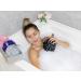 Long Handled Loofah Sponge with Handle Back Scrubber for Men & Women - Black Bath Shower Pouf Set with Hook and Cap - Buy Online on GoSupps.com