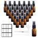 Suxnos spray bottle glass bottle Perfume robbers Braunglas Bernstein Glass 10ml 28pcs Travel atomizer with black plastic lid portable bottle bottles
