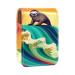 Travel Lipstick Organizer Case Lipstick Case Portable Makeup Bag With Mirror Abstract Wave Sloth Surfing G965h7ejyc