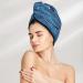 Hair Towel Wrap - Quick-Dry Turban for All Hair Types | Sharks on White Blue Stripes - Buy Online on GoSupps.com