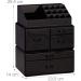 Relaxdays Makeup Organizer - 21 Compartment Acrylic Cosmetic Tower for Lipstick & Nail Polish - Black - Buy Online on GoSupps.com