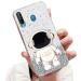 Tivenfezk Nadoli for Samsung Galaxy A40 astronaut Hidden Stand Shell caricature glitter stand soft silicone bling transparent protective cover samsung galaxy a40 clear