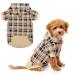 EXPAWLORER Plaid Dog Hoodie - British Style Soft Sweater Warm Dog Sweatshirt with Dog Lead Hole Hooded Cold Weather Clothes Outfits Winter Coat for Small Medium Large Dogs M Beige