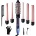 Homfu 6 in 1 Curling Iron Hair Curling Wand Set with Curling Brush and 5 Interchangeable Ceramic Curling Wand(0.35 -1.25 ) Tourmaline Hair Curler Instant Heat Up Curling Iron for Long Hair Women