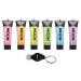 Moon Glow Pastel Neon UV Face and Body Paint 12ml Set of 6 Includes UV Keychain (Yellow)