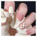 24pcs Short Square False Nails - Pink White Lattice Classic Artificial Fake Nails | Shop Now! - Buy Online on GoSupps.com