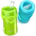 Smilo Sippy Cup 2 Pack for Toddlers (1+ years) - Spill Proof, Fold-Away Silicone Spout - 8.5 oz Capacity - BPA-Free - Made in USA - Aqua & Green/Blue - 2 Pack - Buy Online on GoSupps.com