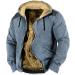Shop Hanxiulin Fluffy Plush Jacket for Men | Warm Long-Sleeved Zipper Coat | Oversized Autumn Trench in Blue - Buy Online on GoSupps.com