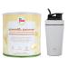 Power protein according to Dr.Strunz with free shaker gray i good soluble creamy multi-component protein: whey soy milk chicken egg protein + L-carnitine vitamins minerals i cs 156 (vanilla)
