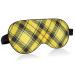 WELLDAY Sleep Mask Yellow and Black Tartan Plaid Night Eye Shade Cover Soft Comfort Blindfold Blockout Light Adjustable Strap for Men Women