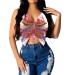Belly dance crop top women - carrier tops butterfly sequin tops holder top bandage tank top backfree strappy backless tube top tank sleeve sleeves vest party clubwear rosa s