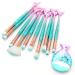 11Pcs Cute Makeup Brushes Set for Girl, Foundation Eyebrow Eyeliner Blush Cosmetic Concealer Brushes Women Girl Cute Make Up Tool Set (Colorful Fish Tail Handle)