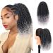 Colorfulpanda Curly Ponytail Extension for Black Women Natural Synthetic Hair Afro Drawstring Kinky Pony Tail with Clip-in Hairpiece Ombre Grey 14inchespiece (16 Inches Ombre Grey)