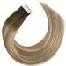 Tape In Remy Human Hair Extensions - Brown to Light Brown Blonde Ombre - 22 Inch 20Pcs 50G #3/8/22 - Buy Online on GoSupps.com