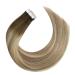 Shop Moresoo Real Hair Tape Extensions - Balayage Brown to Light Brown Medium Blonde 30 cm | 20 Pieces 30g #3/8/22 - Buy Online on GoSupps.com