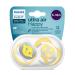 Philips Avent Ultra Air Schnuller-2 Pack BPA-free breathable pacifier for babies from 6-18 months including transport and sterilization box lemon/orange (model SCF080/18) lemon/orange 2-pack