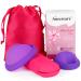 FENGQ Menstrual Disc reusable menstrual disc periodic disc menstrual cups made of silicone period disc alternative soft tampons for active women (purple s+l)